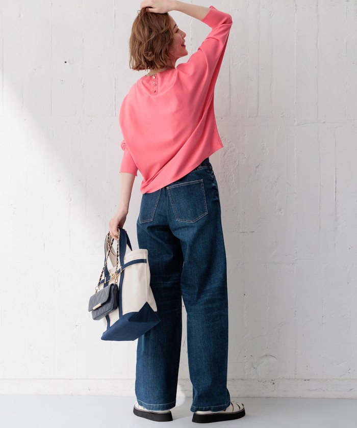 一部店舗限定】23区DENIM ストレッチ ワイドパンツ(505937193