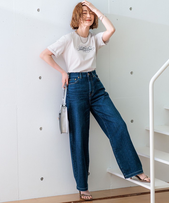 一部店舗限定】23区DENIM ストレッチ ワイドパンツ(505937193