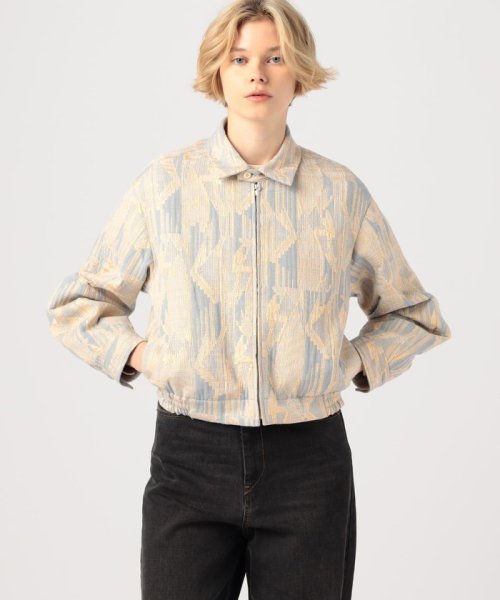 ジオメトリックグリッタージャカード ジップアップブルゾン 