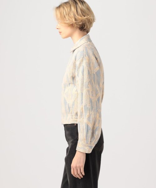 ジオメトリックグリッタージャカード ジップアップブルゾン 