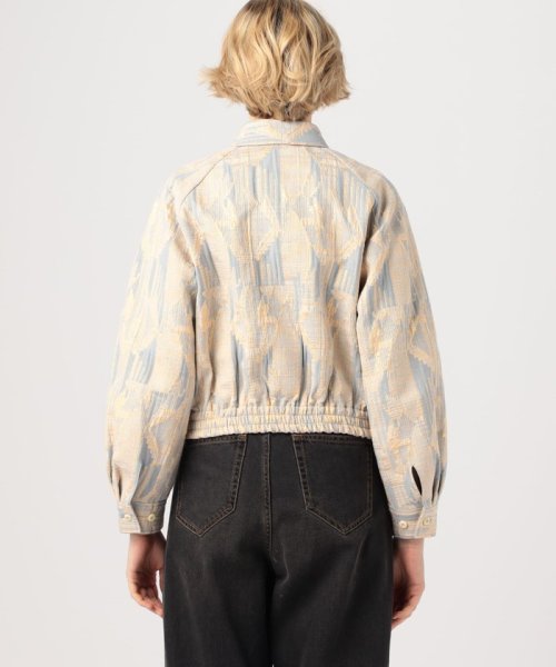 ジオメトリックグリッタージャカード ジップアップブルゾン 