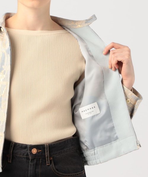 ジオメトリックグリッタージャカード ジップアップブルゾン 