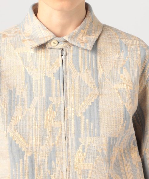 ジオメトリックグリッタージャカード ジップアップブルゾン 