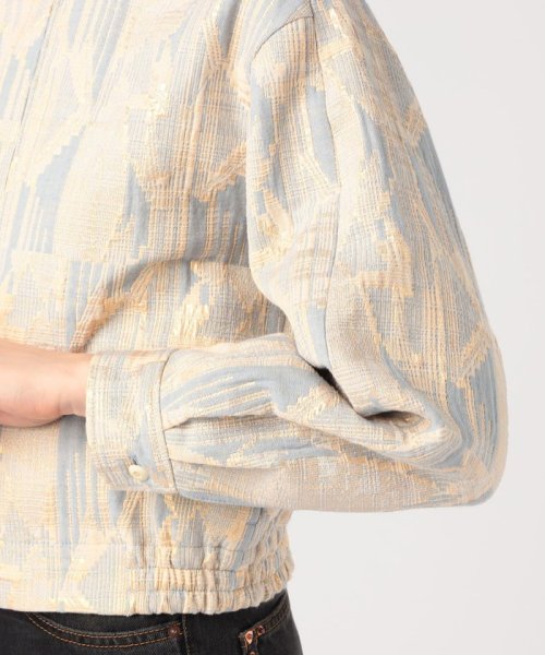 ジオメトリックグリッタージャカード ジップアップブルゾン 