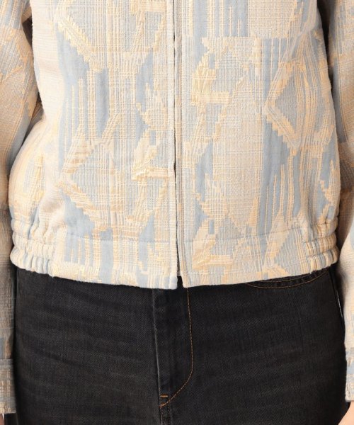 ジオメトリックグリッタージャカード ジップアップブルゾン 