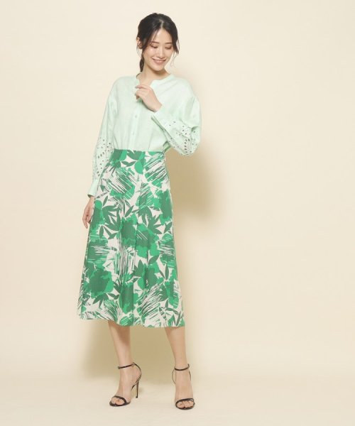 【洗える／花柄】ダイナミックな柄が映える フレアスカート Aラインスカート PET1253722986(9510円)