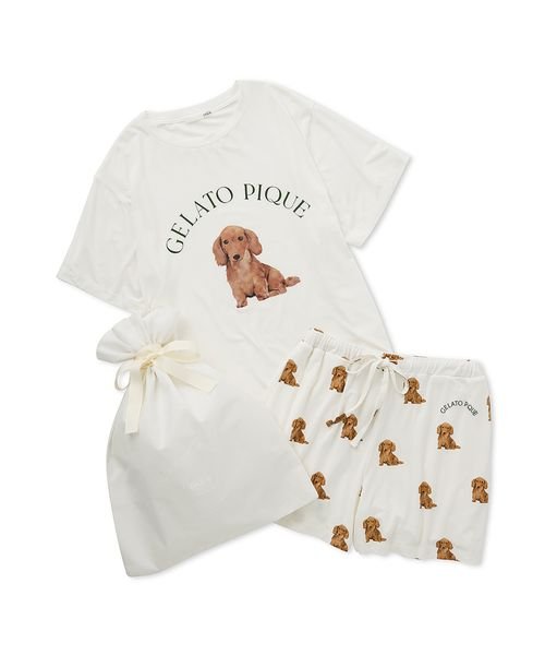 gelato pique(gelato pique)/【ラッピング済み】DOG柄ワンポイントTシャツ＆ショートパンツSET/img01