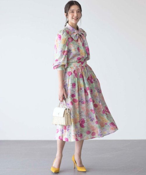 ピオニーシフォンプリント フレアスカート 人気・おすすめ｜使いやすい・旅行におすすめ 品質保証 全国発送 在庫限り