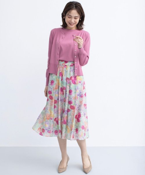 ピオニーシフォンプリント フレアスカート 人気・おすすめ｜使いやすい・旅行におすすめ 品質保証 全国発送 在庫限り