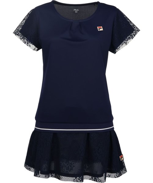 FILA（ZETT Ladies）(フィラ（ゼット　レディース）)/【テニス】 袖フラワーレース刺繍 ラウンドネックシャツ レディース/img04