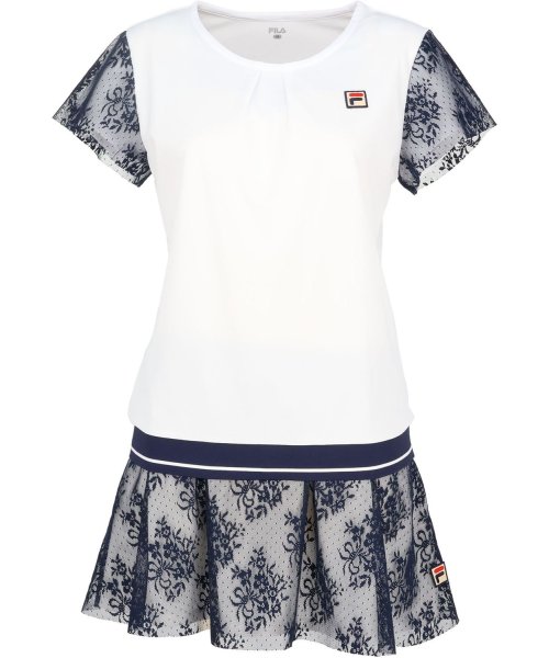 FILA（ZETT Ladies）(フィラ（ゼット　レディース）)/【テニス】 袖フラワーレース刺繍 ラウンドネックシャツ レディース/img08