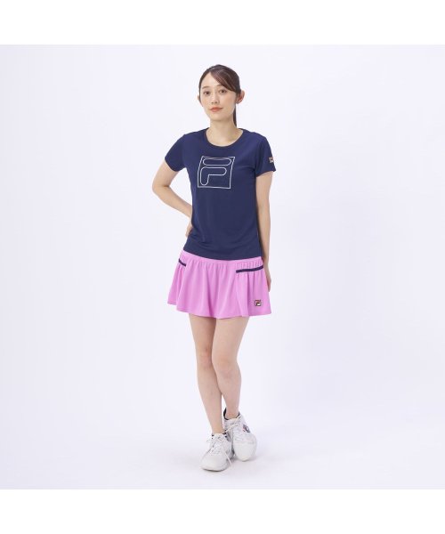 FILA（ZETT Ladies）(フィラ（ゼット　レディース）)/【テニス】 Fボックス フラワーレース刺繍 クルーネックシャツ レディース/img12