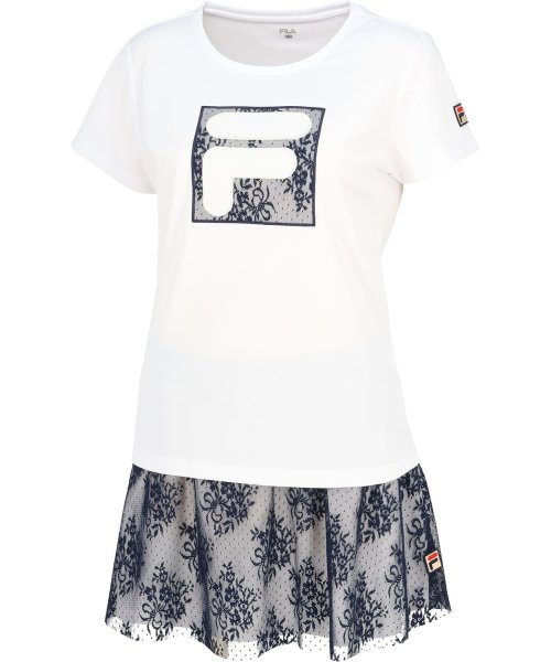 FILA（ZETT Ladies）(フィラ（ゼット　レディース）)/【テニス】 Fボックス フラワーレース刺繍 クルーネックシャツ レディース/img21