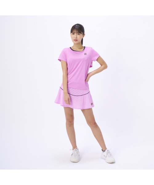 FILA（ZETT Ladies）(フィラ（ゼット　レディース）)/【テニス】無地 バックホールメッシュ　スクエアネックシャツ レディース/img08