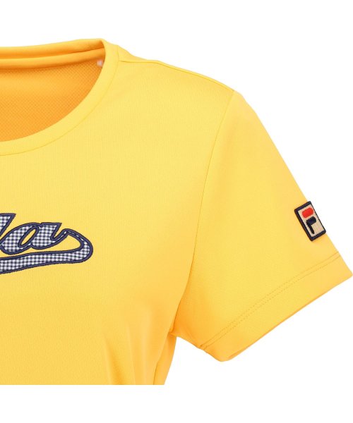 FILA（ZETT Ladies）(フィラ（ゼット　レディース）)/【テニス】ギンガムチェック柄 バックホールメッシュ アップリケTシャツ レディース/img02