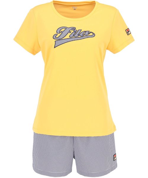 FILA（ZETT Ladies）(フィラ（ゼット　レディース）)/【テニス】ギンガムチェック柄 バックホールメッシュ アップリケTシャツ レディース/img04