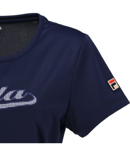 FILA（ZETT Ladies）(フィラ（ゼット　レディース）)/【テニス】ギンガムチェック柄 バックホールメッシュ アップリケTシャツ レディース/img11