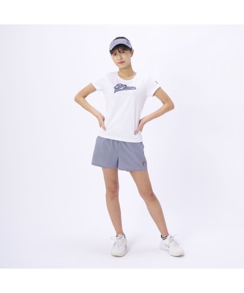 FILA（ZETT Ladies）(フィラ（ゼット　レディース）)/【テニス】ギンガムチェック柄 バックホールメッシュ アップリケTシャツ レディース/img17