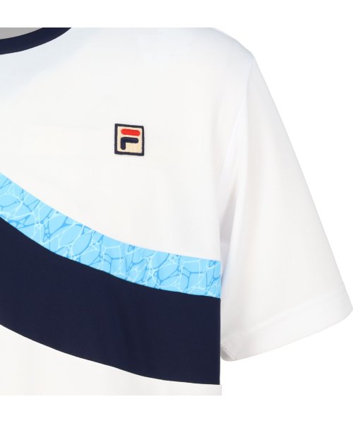 FILA（ZETT Mens）(フィラ（ゼット　メンズ）)/【テニス】波間プリント バックホールメッシュ クルーネックシャツ メンズ/img09