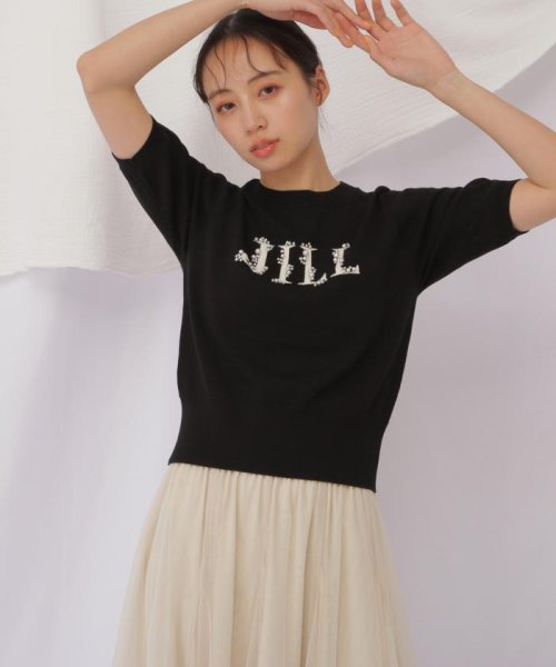 JILL by JILL STUART(ジル バイ ジル スチュアート)/半袖ロゴジャガードビジューニット/img02