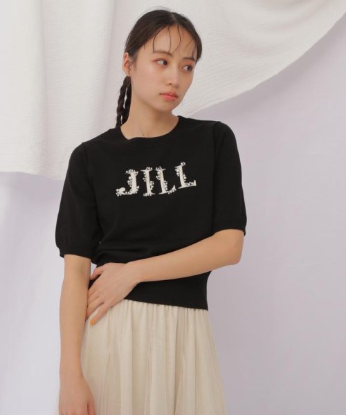 JILL by JILL STUART(ジル バイ ジル スチュアート)/半袖ロゴジャガードビジューニット/img06