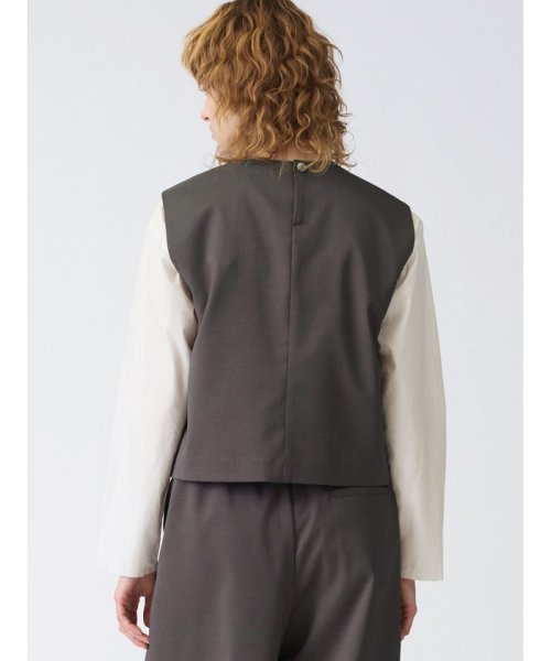 mizuiro ind ポケット付きクルーネックベスト 