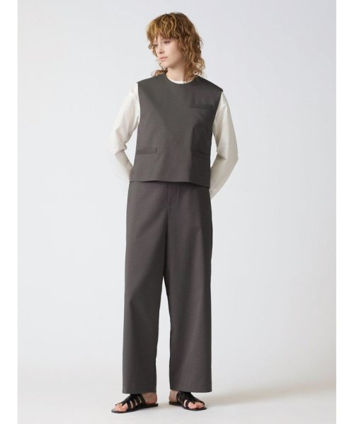 mizuiro ind ポケット付きクルーネックベスト 
