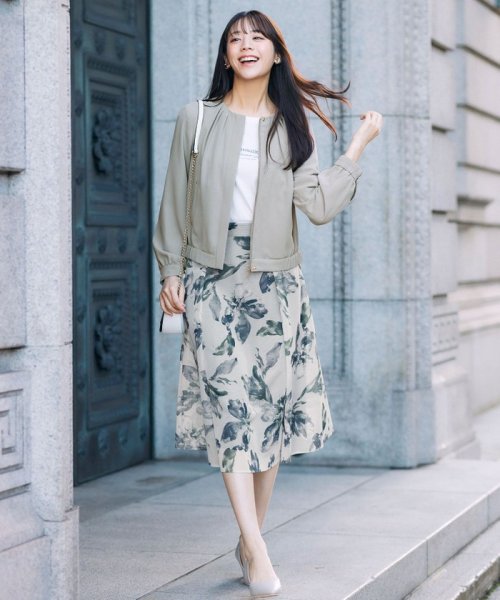 セール】【洗える】メッシュフラワープリント スカート(505939335  