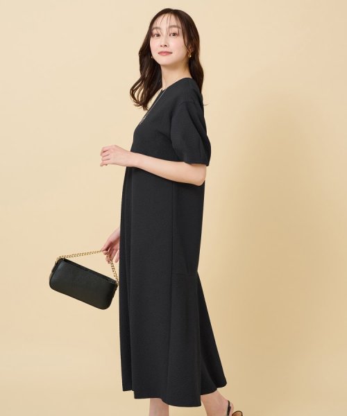 【夏ワンピ／ストレッチ／清涼感】フレアマキシワンピース 