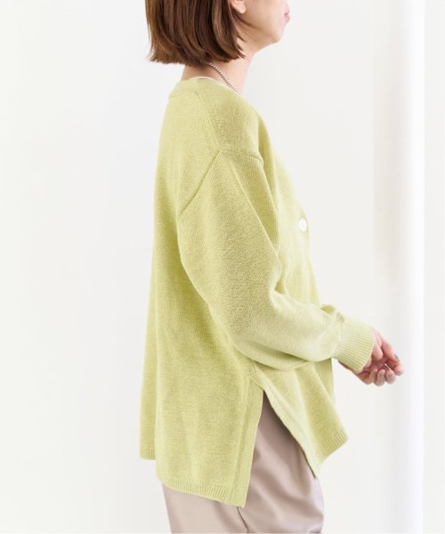 コットンナイロンテープヤーンカーディガン イエロー ベージュ 1/19 2/20 色あせ