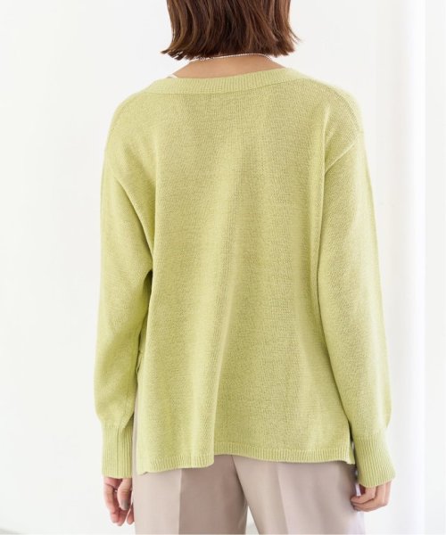 コットンナイロンテープヤーンカーディガン イエロー ベージュ 1/19 2/20 色あせ