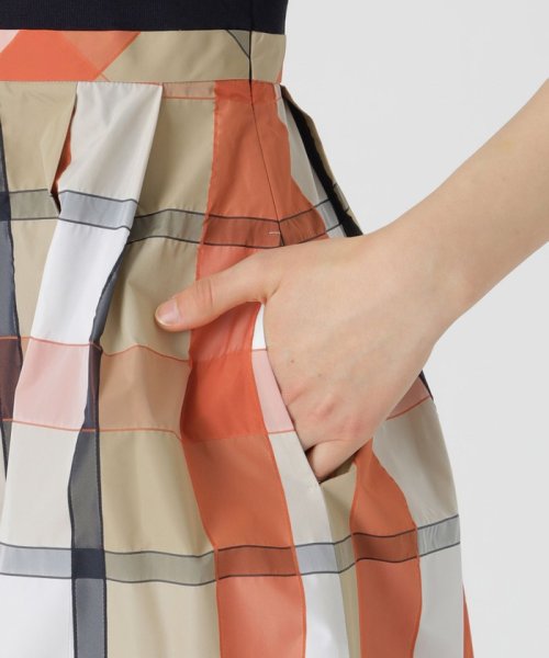 セール】クレストブリッジチェックドビータフタニットドッキングドレス  