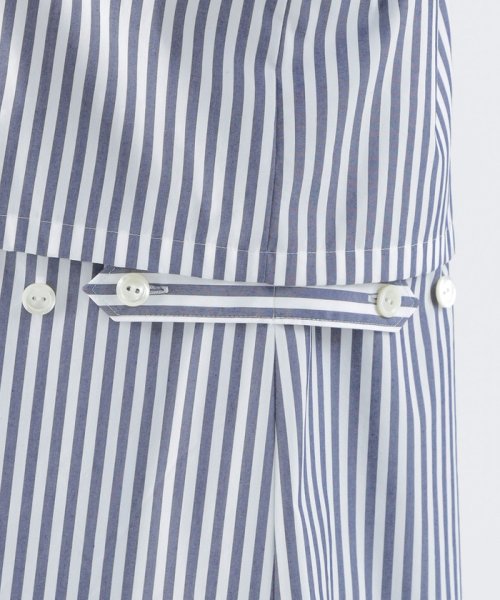 【ウォッシャブル】【はっ水】【UV対策】タイプライターストライプシャツワンピース ウォッシャブル はっ水 UV対策