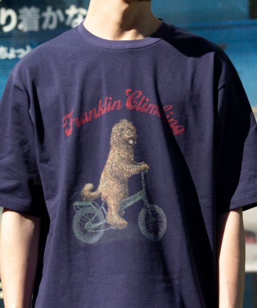 GLOSTER(GLOSTER)/【Franklin Climbing/フランクリンクライミング】ラブラドゥールドッグ＆e－BIKEグラフィック プリントTシャツ/img05