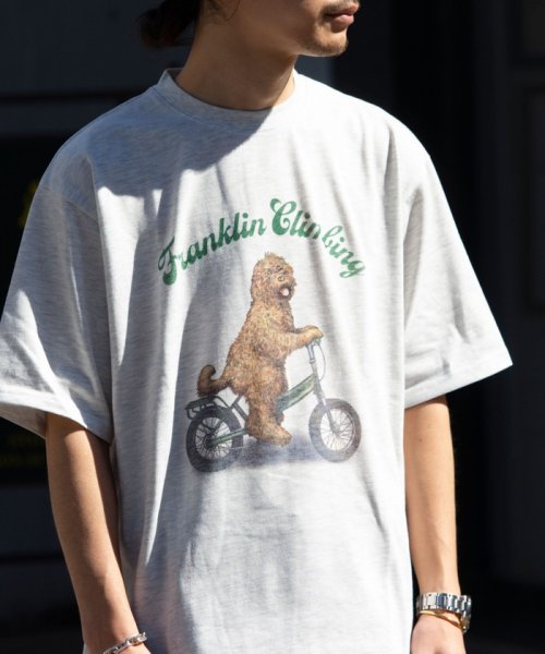 GLOSTER(GLOSTER)/【Franklin Climbing/フランクリンクライミング】ラブラドゥールドッグ＆e－BIKEグラフィック プリントTシャツ/img09