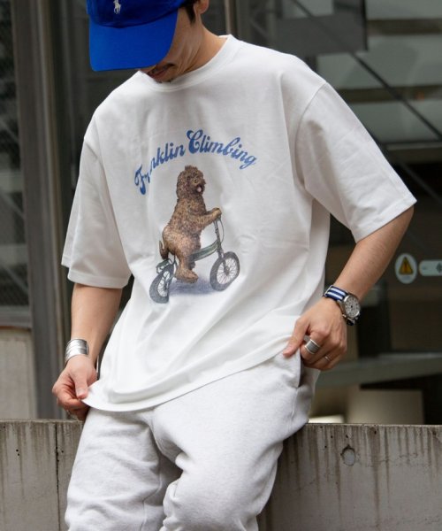 GLOSTER(GLOSTER)/【Franklin Climbing/フランクリンクライミング】ラブラドゥールドッグ＆e－BIKEグラフィック プリントTシャツ/img19