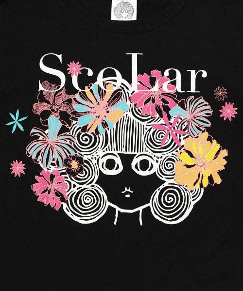 ScoLar(スカラー)/花とスカラーちゃんプリント ロングスリーブTシャツ/img03
