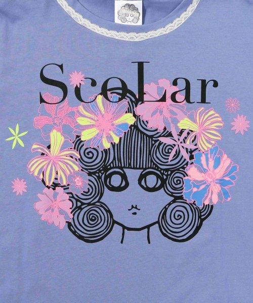 ScoLar(スカラー)/花とスカラーちゃんプリント ロングスリーブTシャツ/img04