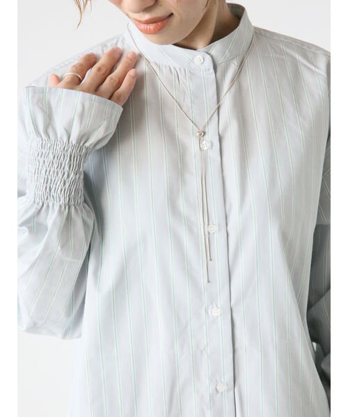 Lugnoncure(ルノンキュール)/バンドカラー袖シャーリングシャツ/img10
