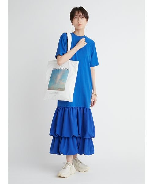 【emmi atelier】ドッキングTEEタフタワンピース 予めご了承ください