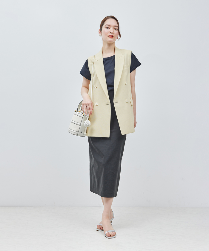 新品・未使用　ROPÉ ダブルブレストジレベスト【セットアップ対応】 ROPÉ(ロペ) / 【秋の新作】セットアップ対応/ピークドラペル