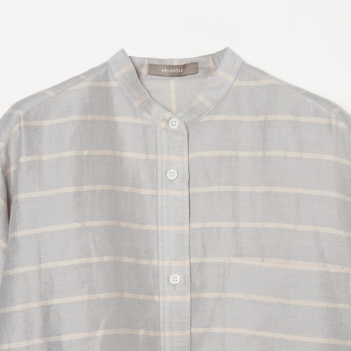 HELIOPOLE(エリオポール)/LINEN BORDER BAND COLLAR SHIRT/img02