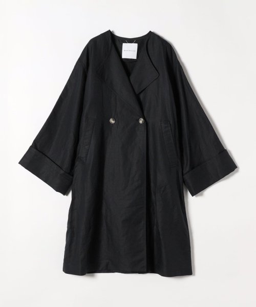 quaranciel:〈手洗い可能〉コットン リネン ダブル オーバー コート quaranciel リネン コットン 品番：613 濃色製品は