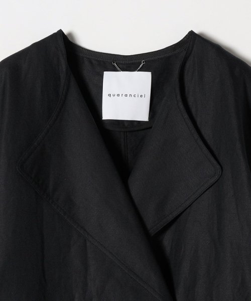 quaranciel:〈手洗い可能〉コットン リネン ダブル オーバー コート quaranciel リネン コットン 品番：613 濃色製品は