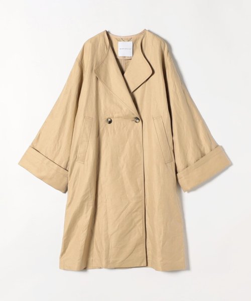 quaranciel:〈手洗い可能〉コットン リネン ダブル オーバー コート quaranciel リネン コットン 品番：613 濃色製品は