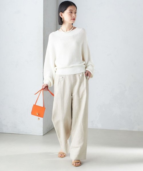 麻混 ヘリンボーン マリンパンツ 24SS ◇ 製品の特性上 濃色製品は