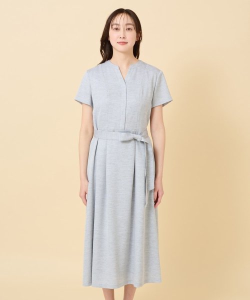 【清涼感／洗える／ミモレ丈】麻調 スラブワンピース 【清涼感／洗える／ミモレ丈】麻調 スラブワンピース C1758235501(13365円)