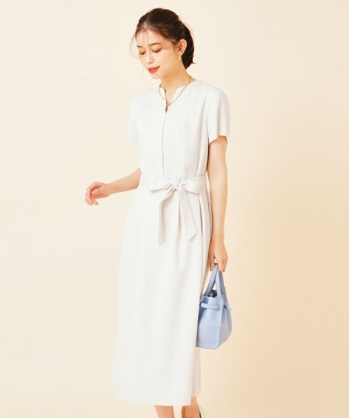 【清涼感／洗える／ミモレ丈】麻調 スラブワンピース 【清涼感／洗える／ミモレ丈】麻調 スラブワンピース C1758235501(13365円)