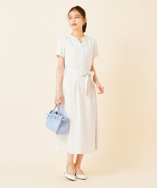 【清涼感／洗える／ミモレ丈】麻調 スラブワンピース 【清涼感／洗える／ミモレ丈】麻調 スラブワンピース C1758235501(13365円)