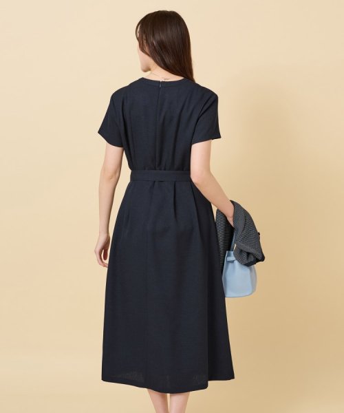 【清涼感／洗える／ミモレ丈】麻調 スラブワンピース 【清涼感／洗える／ミモレ丈】麻調 スラブワンピース C1758235501(13365円)